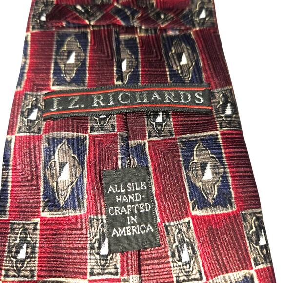 J. Z. Richards 100% Silk Luxury Fashion Tie 3 3/4 wide 60 long - Picture 2 of 3